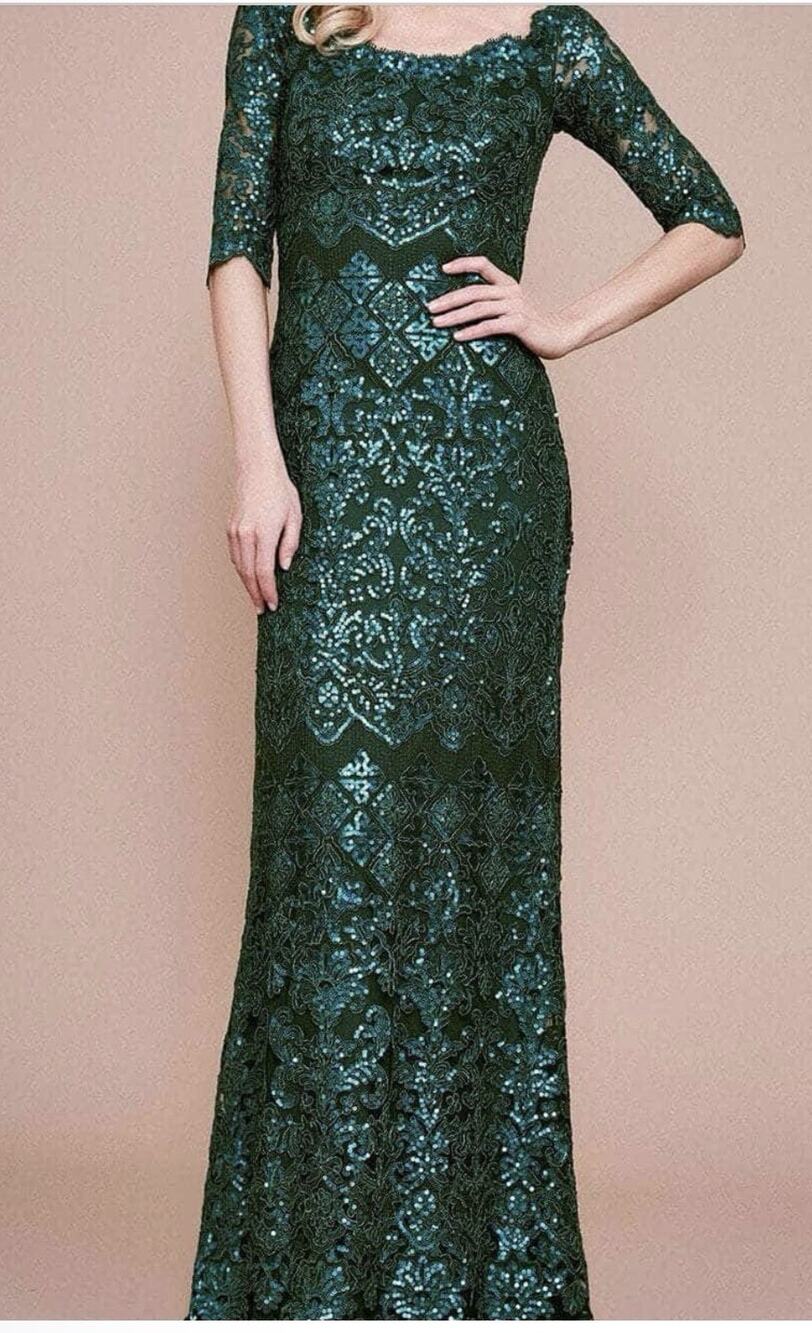 Tadashi Shoji BMN18236L - Lace Off-Shoulder Long Gown Size 12